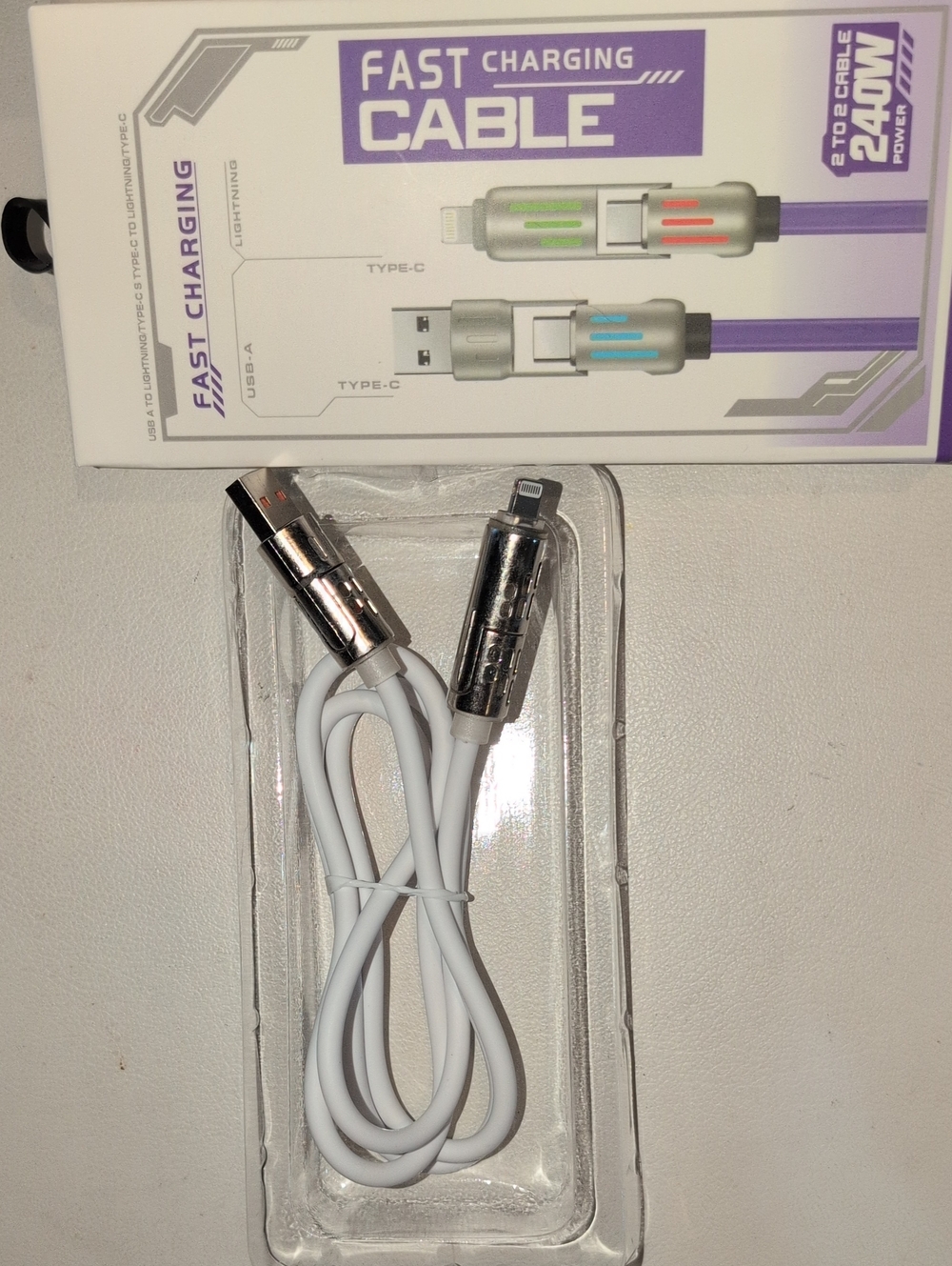 Fast Charging White USB Cable - USB- A -  For iPhones